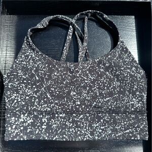 Lululemon Energy Bra Long Line *Medium Support, B/C Cup Black/White Size 6